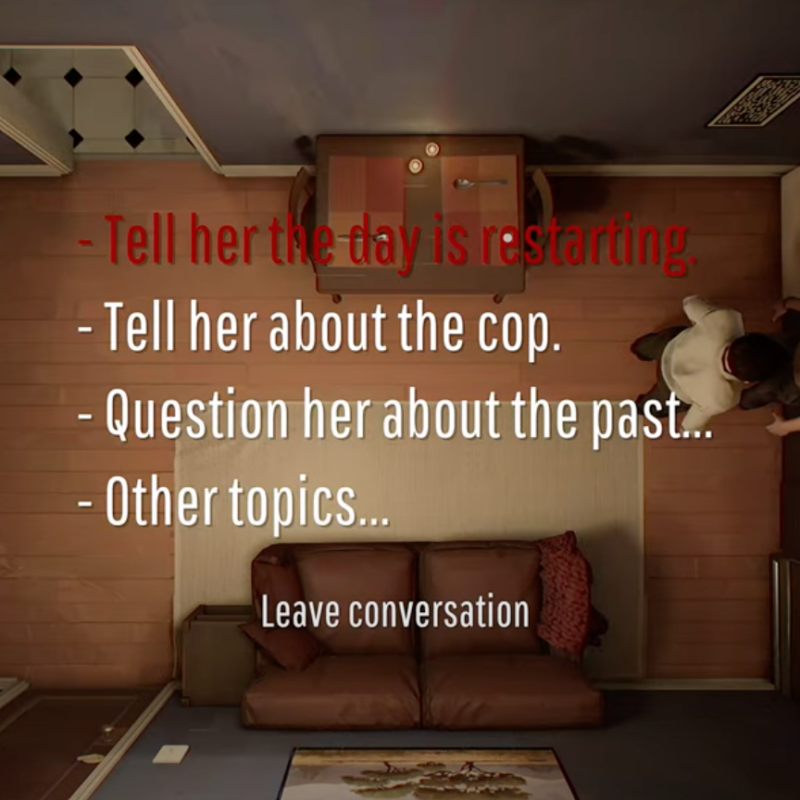 Meta dialogue options in Twelve Minutes